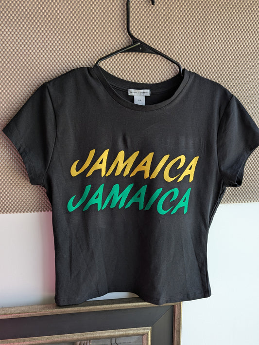 Black Jamaica ladies top, Jamaica Jamaica tops, Jamaica women's top.