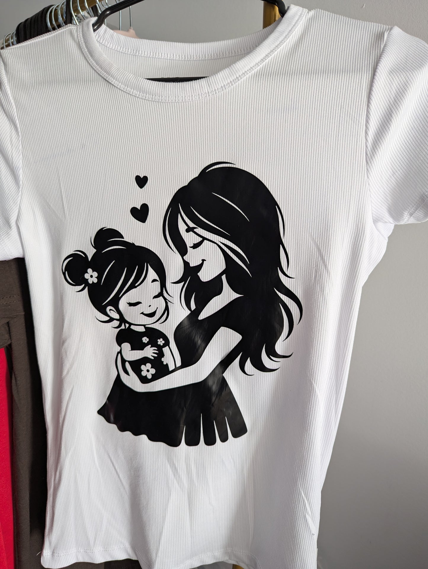 Great quality graphic design tops for Women, girls. Summer T-shirt, mom and daughter top. Mother love