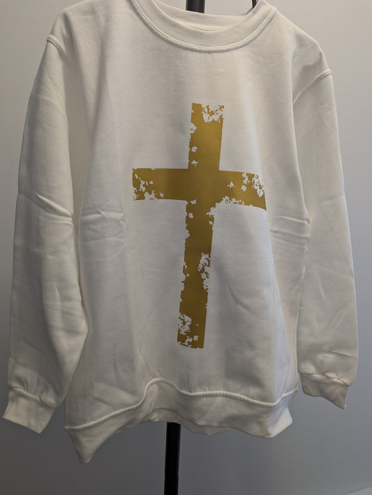 Blessed Cross print sweater, Christian wear, Jesus wear, Men's sweater.