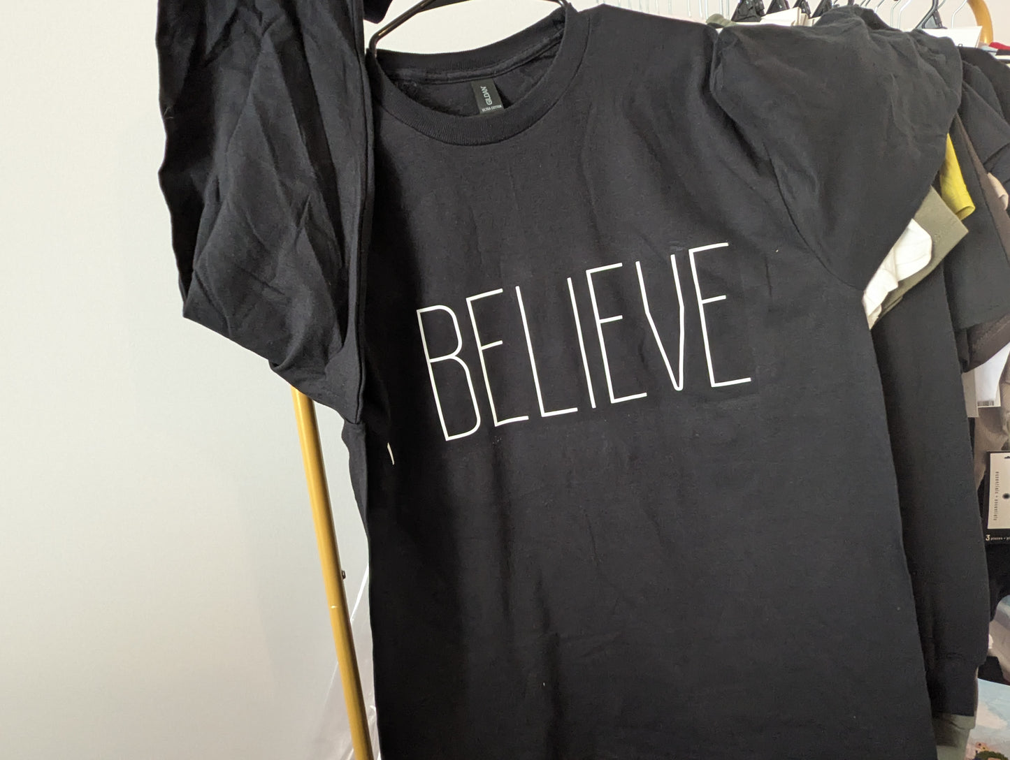 I Believe Christian oversized graphic T-shirts for women, men, boy and girl.