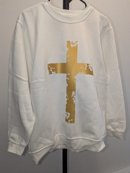 Blessed Cross print sweater, Christian wear, Jesus wear, Men's sweater.