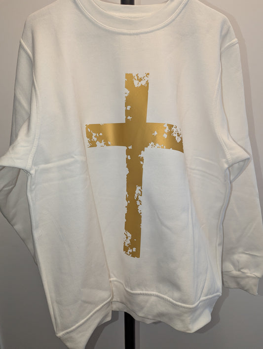 Blessed Cross print sweater, Christian wear, Jesus wear, Men's sweater.